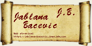 Jablana Bačević vizit kartica